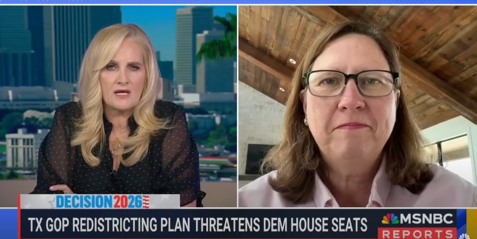 A screenshot of Rep. Julie Johnson's recent appearance on MSNBC.