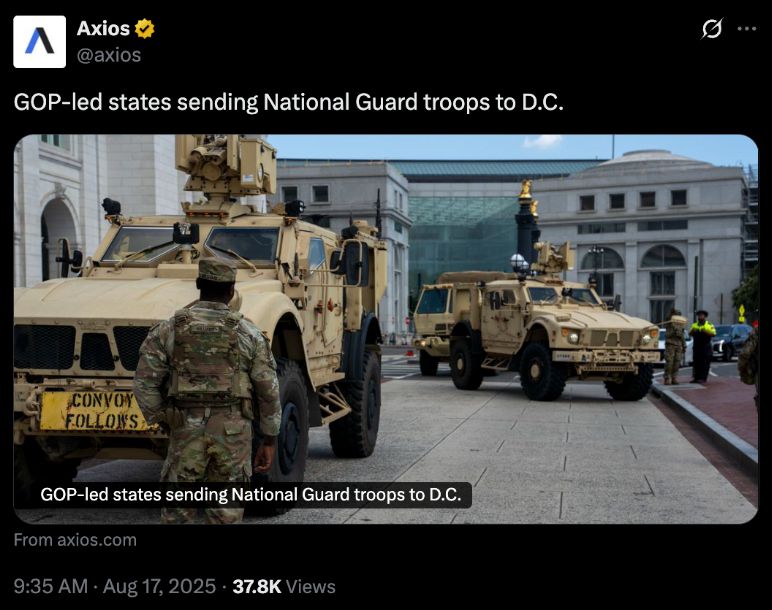 Axios: GOP-led states sending National Guards troops to D.C.
